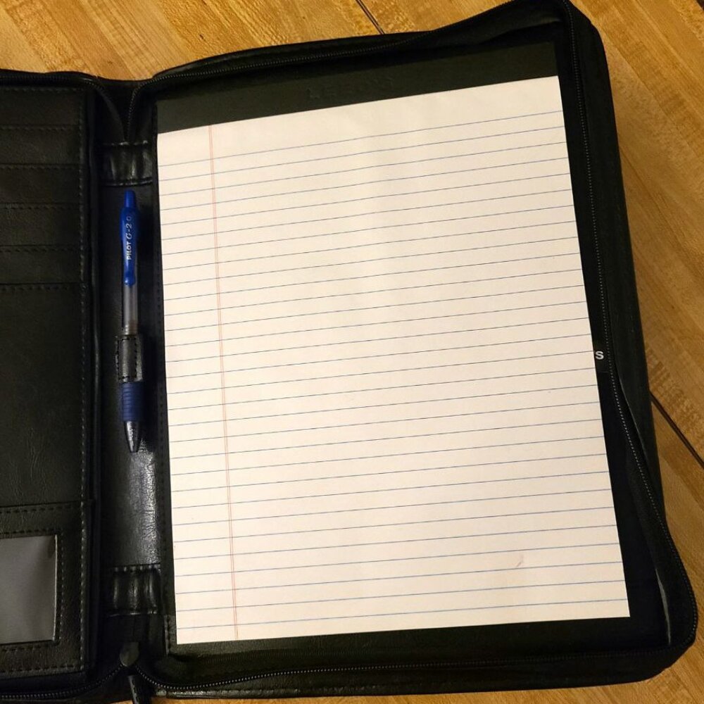 Black Zippered Business Portfolio - Picture 5 of 5